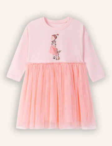 Cute Girl Long Sleeve Tulle Dress